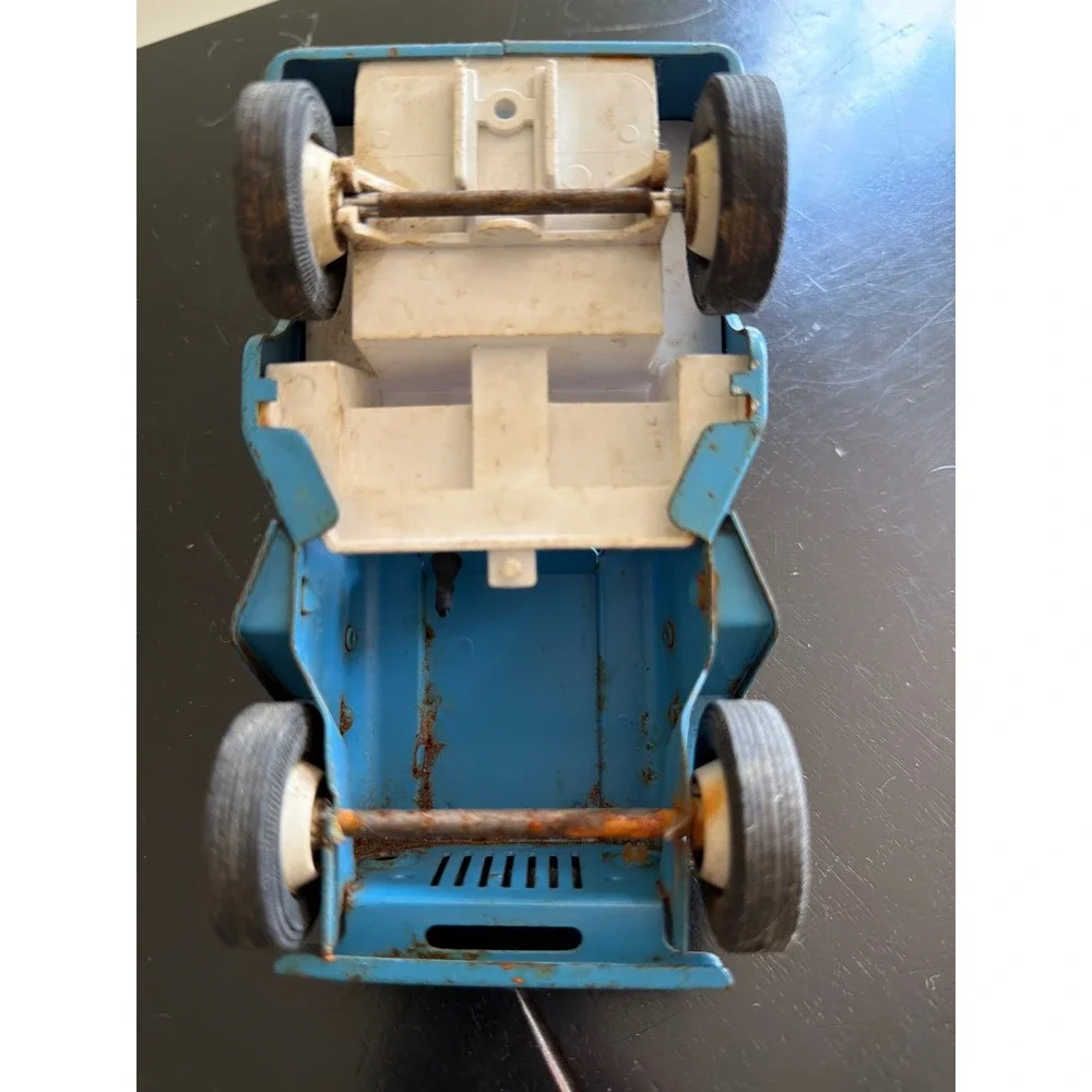 Tonka Jeep Pressed Steel Toy Truck Blue Vintage 1960s Patina